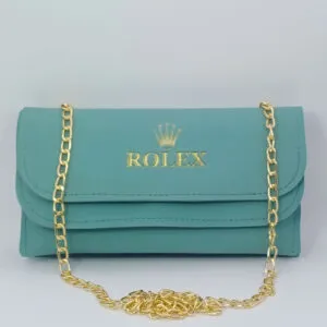 Luxurious Green Rolex Golden Chain Premium Wallet