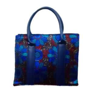 Blue Handbag Stylish Shaneel Printed Bag