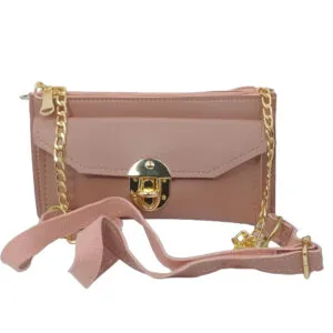 Pink Golden Chain Woman Wallet